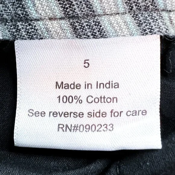 Women's Lilu Brand Bermuda Shorts | Gray Striped | Size 5 | 100% Cotton - Picture 12 of 13